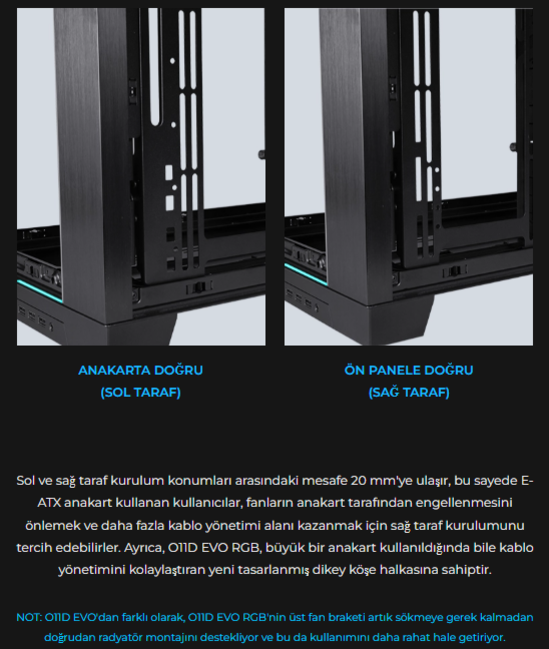 Lian Li O11 Dynamic Evo RGB Siyah Mid-Tower E-ATX Oyuncu (Gaming) Kasa (G99.O11DERGBX.00)
