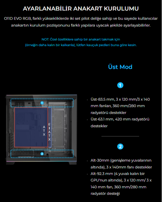 Lian Li O11 Dynamic Evo RGB Siyah Mid-Tower E-ATX Oyuncu (Gaming) Kasa (G99.O11DERGBX.00)