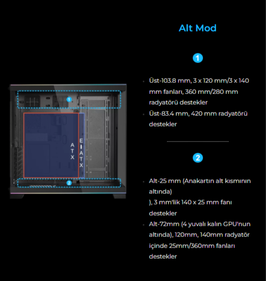Lian Li O11 Dynamic Evo RGB Siyah Mid-Tower E-ATX Oyuncu (Gaming) Kasa (G99.O11DERGBX.00)