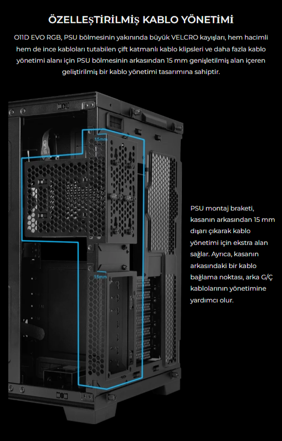 Lian Li O11 Dynamic Evo RGB Siyah Mid-Tower E-ATX Oyuncu (Gaming) Kasa (G99.O11DERGBX.00)
