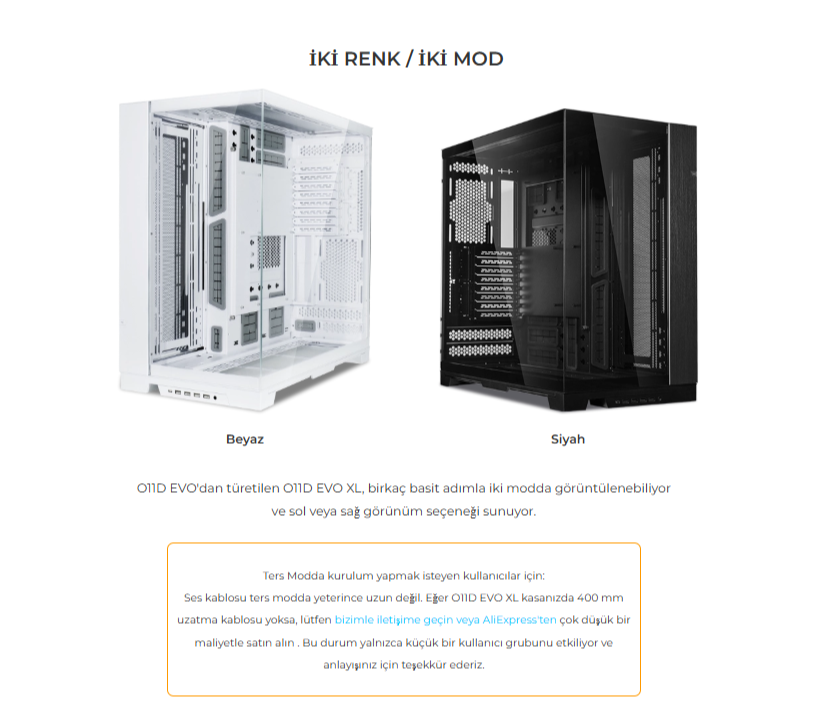 Lian Li O11 Dynamic Evo XL Siyah Full-Tower E-ATX Gaming (Oyuncu) Kasa (G99.O11DEXL-X.00)