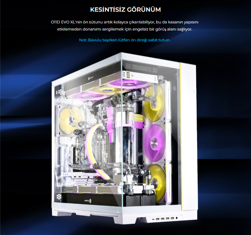 Lian Li O11 Dynamic Evo XL Siyah Full-Tower E-ATX Gaming (Oyuncu) Kasa (G99.O11DEXL-X.00)