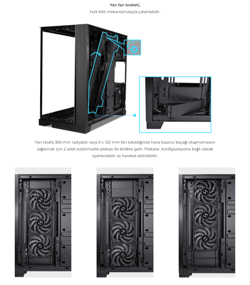 Lian Li O11 Dynamic Evo XL Siyah Full-Tower E-ATX Gaming (Oyuncu) Kasa (G99.O11DEXL-X.00)
