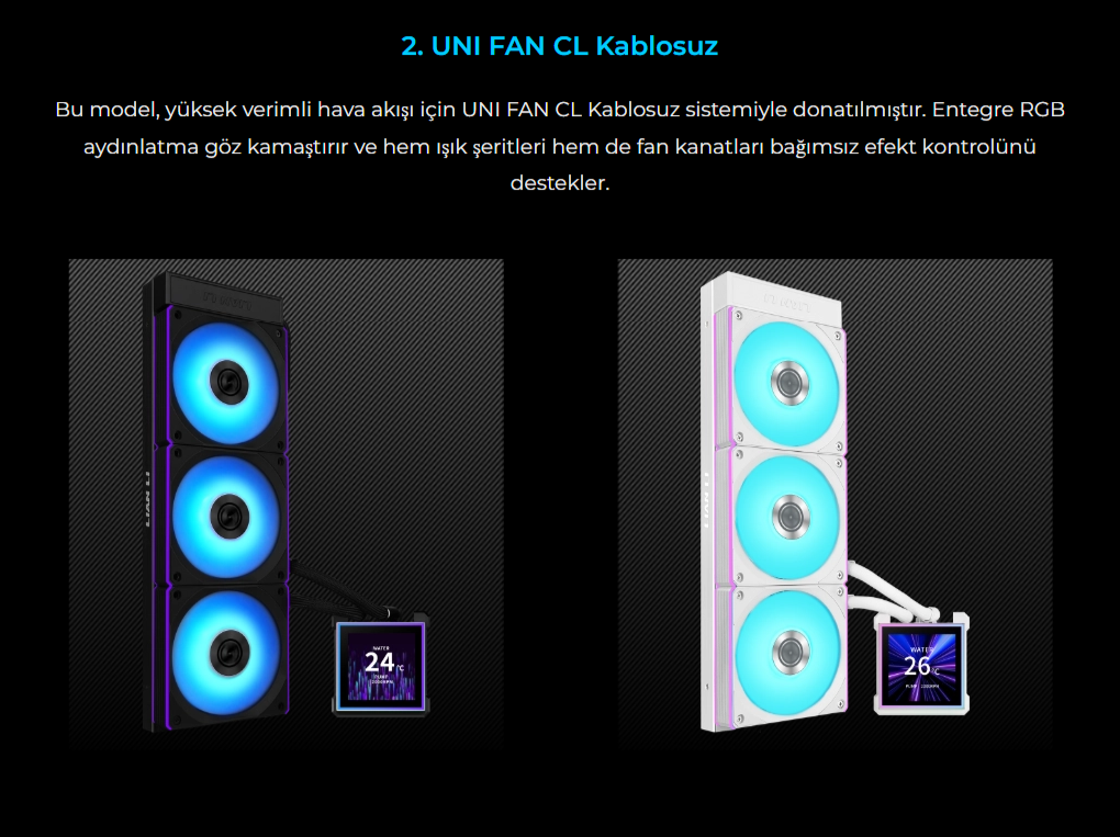 Lian Li HydroShift II LCD-S 360N FANSIZ Siyah Sıvı Soğutucu