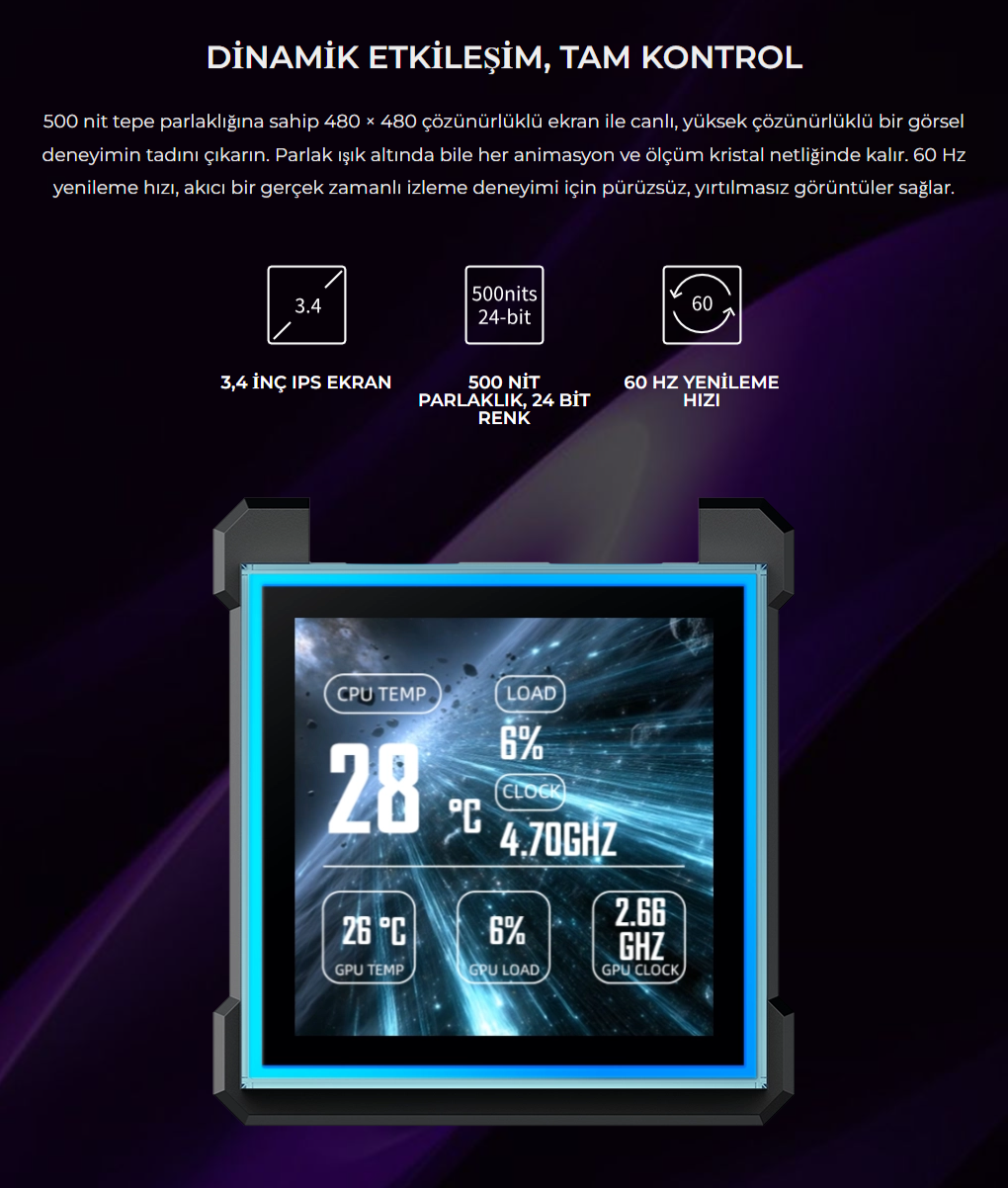 Lian Li HydroShift II LCD-S 360N FANSIZ Siyah Sıvı Soğutucu