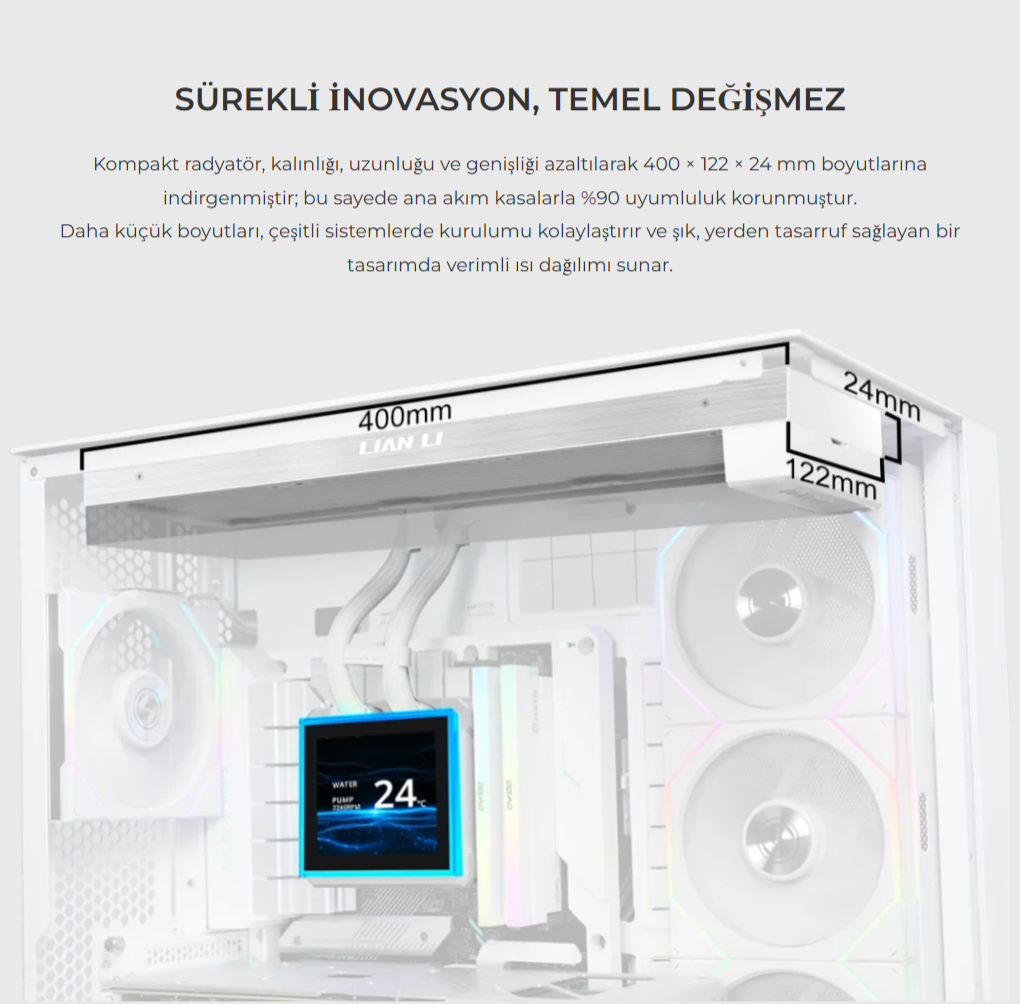Lian Li HydroShift II LCD-S 360N FANSIZ Siyah Sıvı Soğutucu