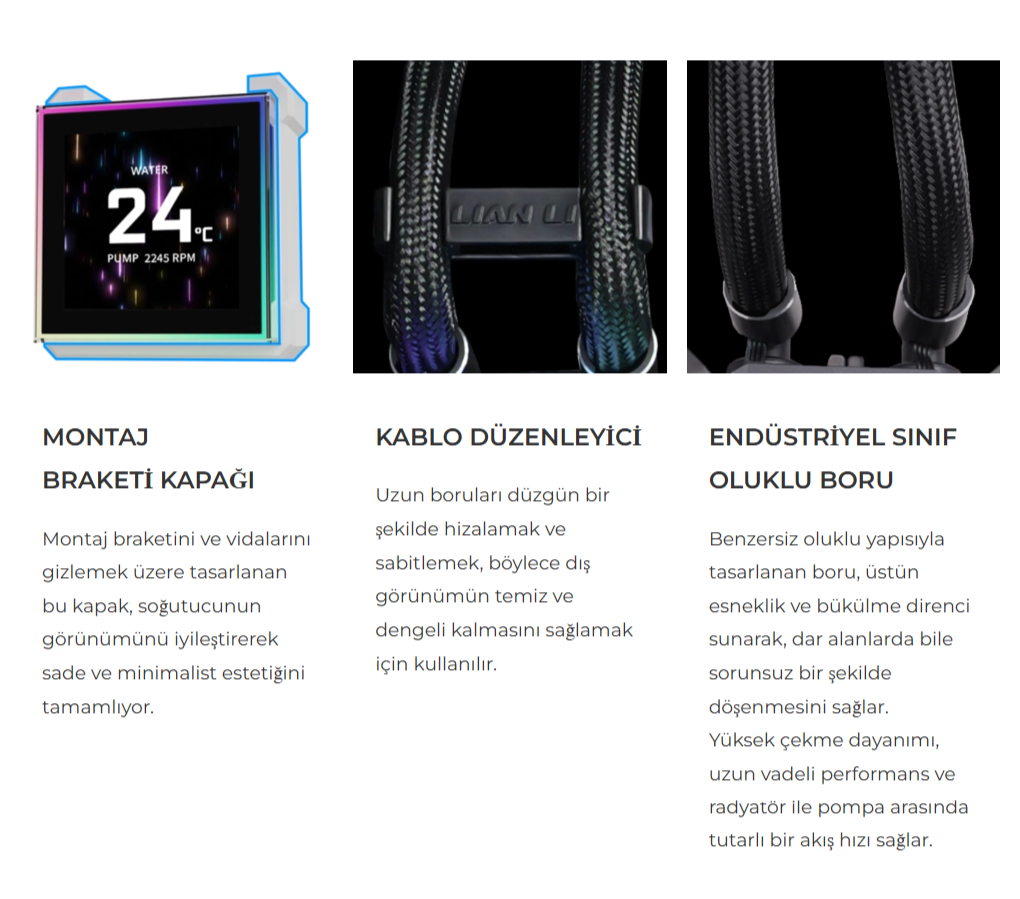 Lian Li HydroShift II LCD-S 360N FANSIZ Siyah Sıvı Soğutucu