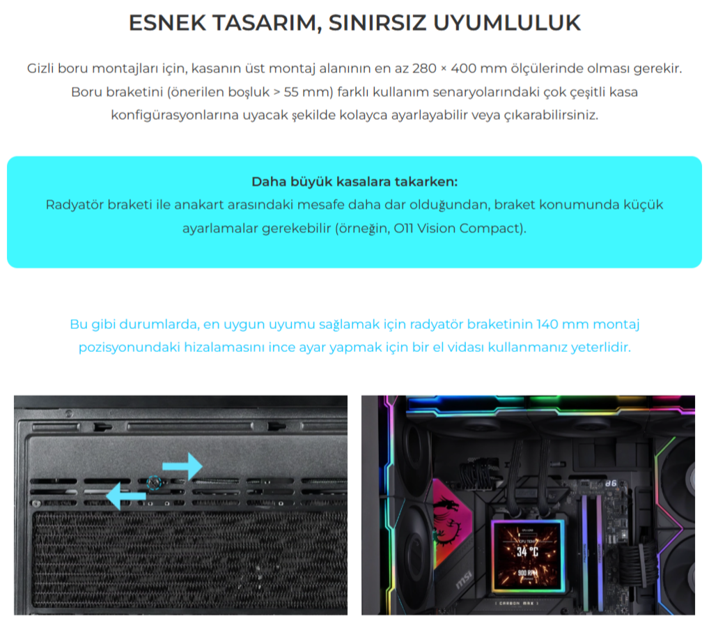 Lian Li HydroShift II LCD-S 360N FANSIZ Siyah Sıvı Soğutucu