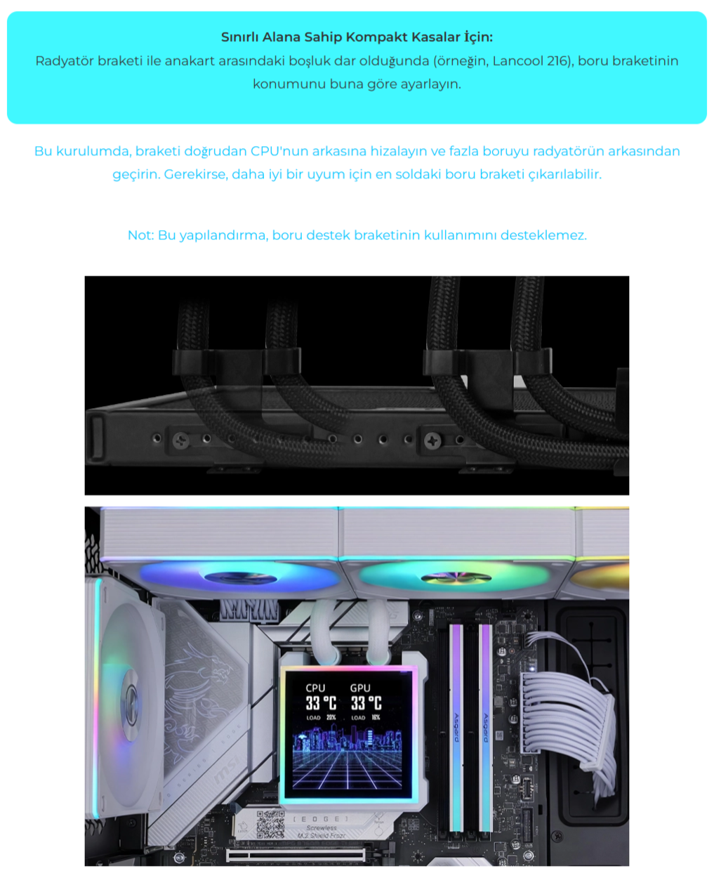 Lian Li HydroShift II LCD-S 360N FANSIZ Siyah Sıvı Soğutucu