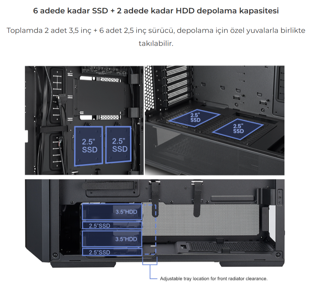 Lian Li Lancool 216 Mesh Siyah ARGB Mid-Tower E-ATX Gaming Kasa