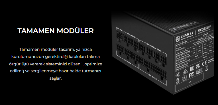 Lian Li SX1000P Beyaz 1000W 80+ Platinium ATX POWER SUPPLY (G9P.SX1000P.W000.EU)