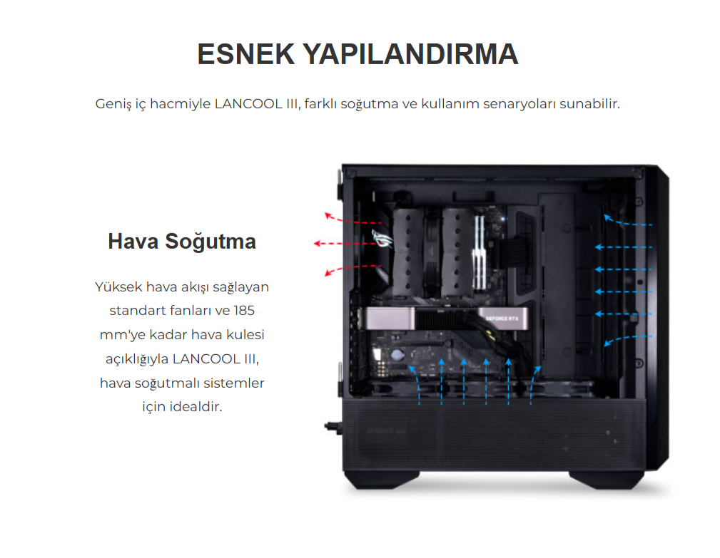 Lian Li Lancool III Siyah RGB Mid-Tower E-ATX Gaming Kasa