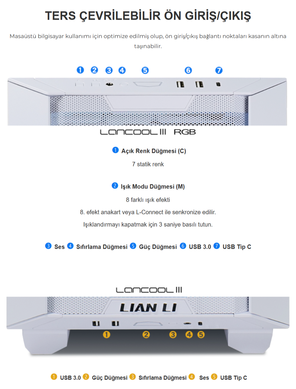 Lian Li Lancool III Siyah RGB Mid-Tower E-ATX Gaming Kasa