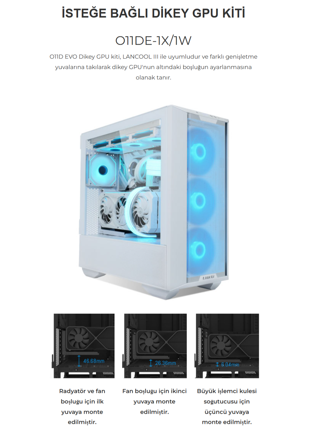 Lian Li Lancool III Siyah RGB Mid-Tower E-ATX Gaming Kasa