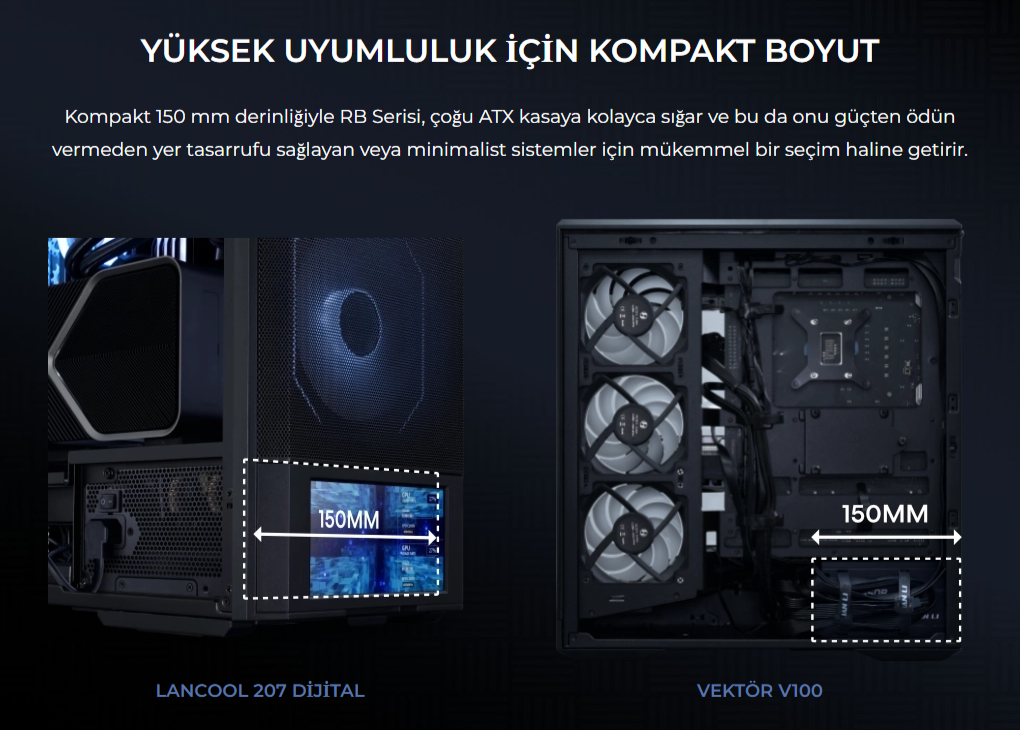 Lian Li RB Series Siyah 550W 80+ Bronze ATX POWER SUPPLY (G9P.RB0550B.B000.EU)