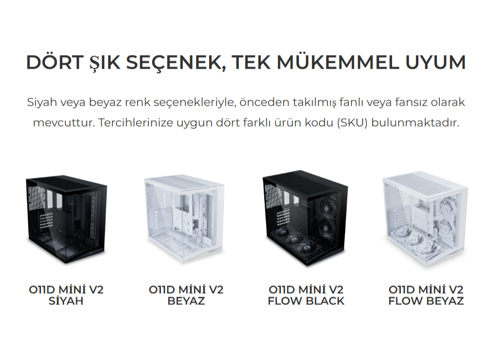 Lian Li O11 Beyaz Mid Tower ATX Kasa