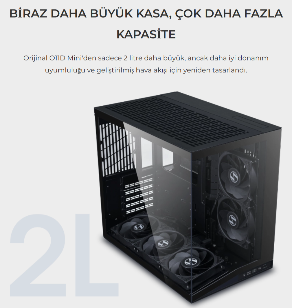 Lian Li O11 Beyaz Mid Tower ATX Kasa