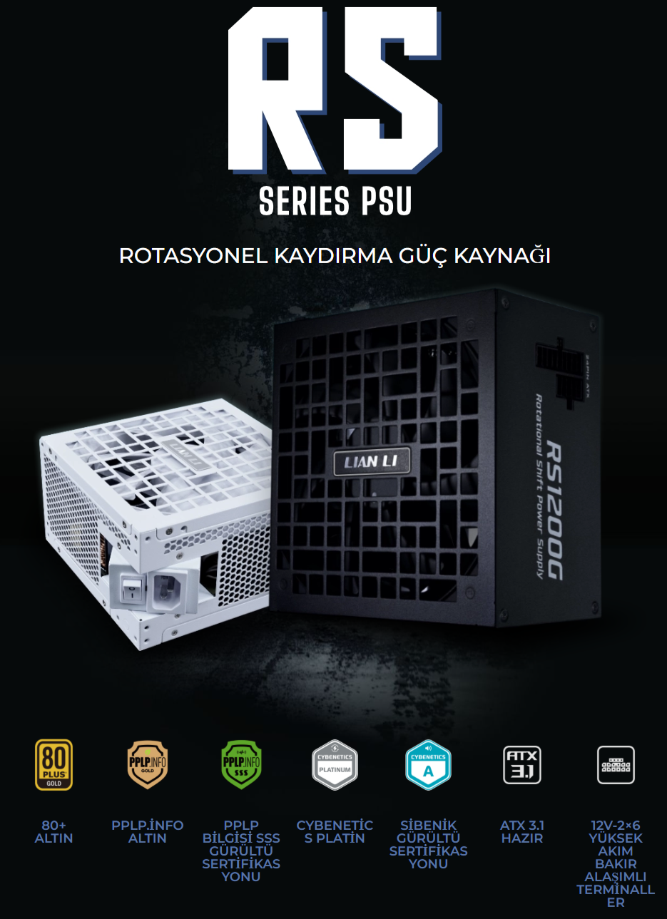 Lian Li RS1200G Beyaz 1200W 80+ Gold ATX Power Supply (G9P.RS1200G.WH00.EU)