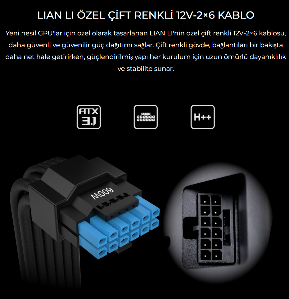 Lian Li RS1200G Beyaz 1200W 80+ Gold ATX Power Supply (G9P.RS1200G.WH00.EU)
