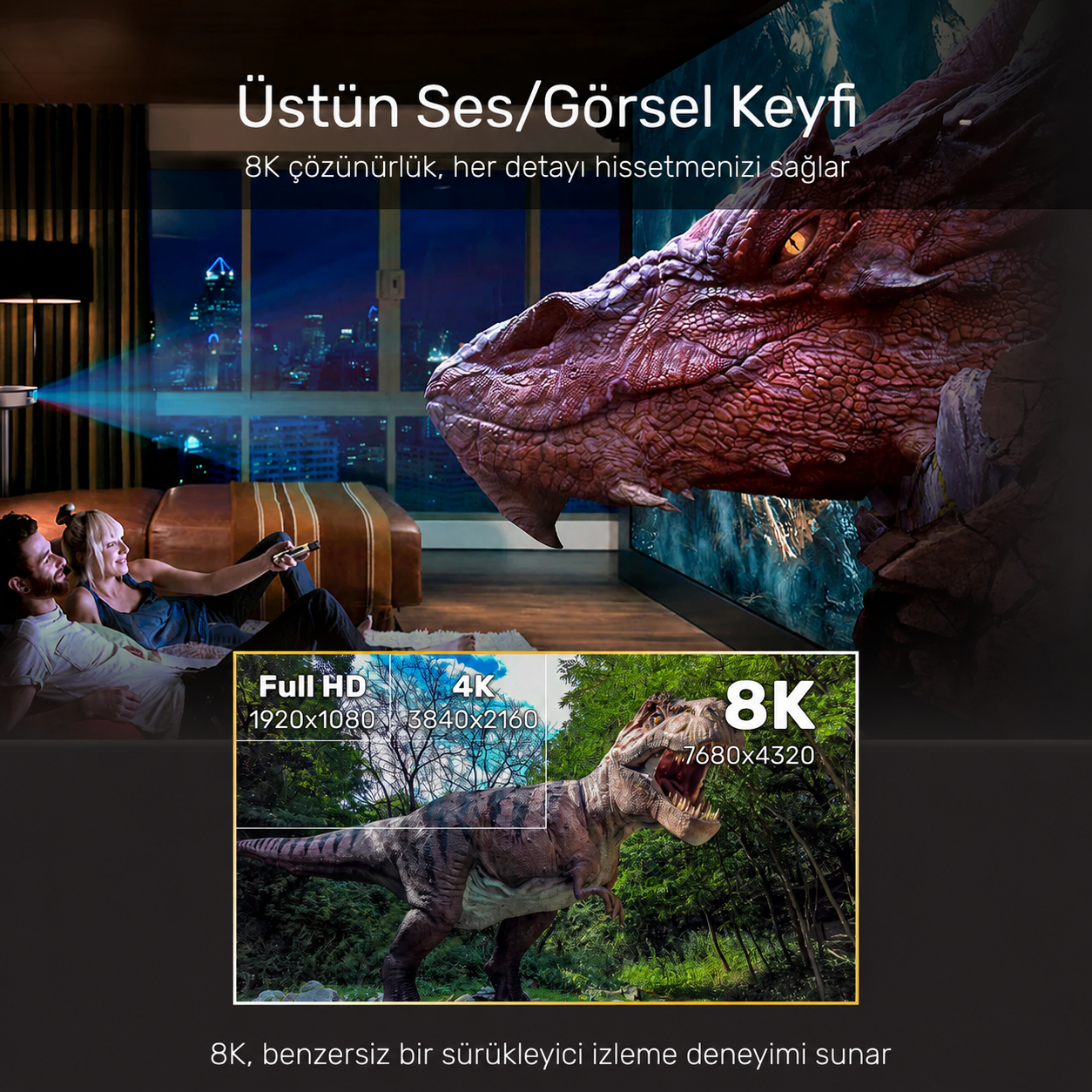 Unitek 8K Ultra Yüksek Hızlı HDMI Kablosu - PS5 4K @120Hz Desteği