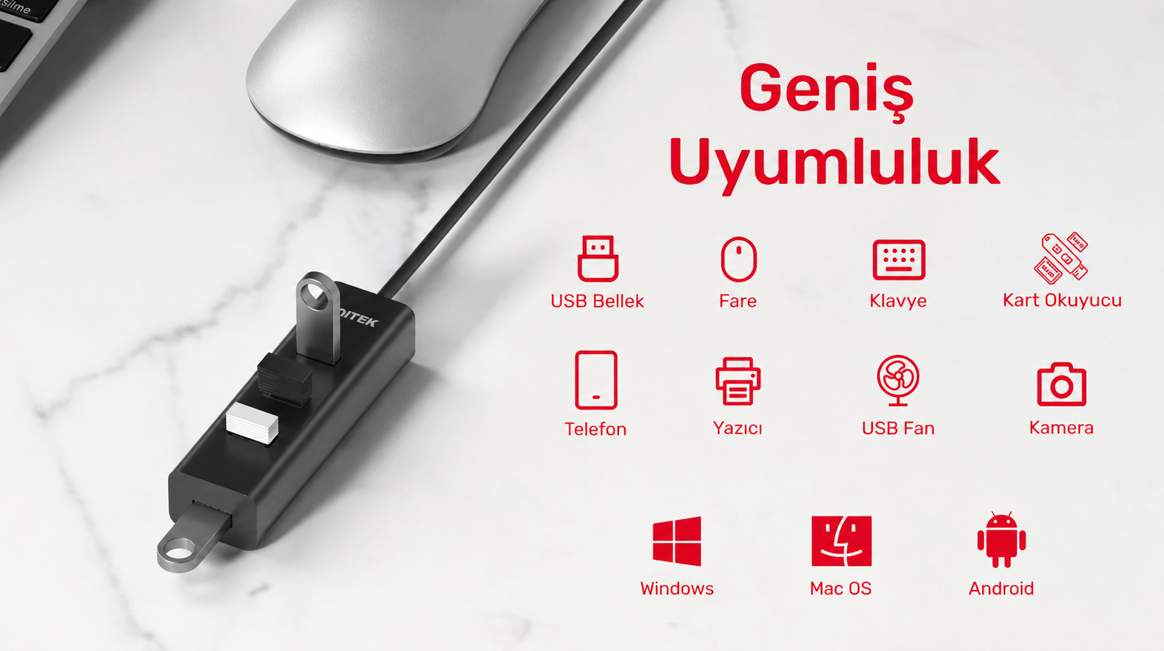 Unitek 4-in-1 USB-A 5Gbps Hu