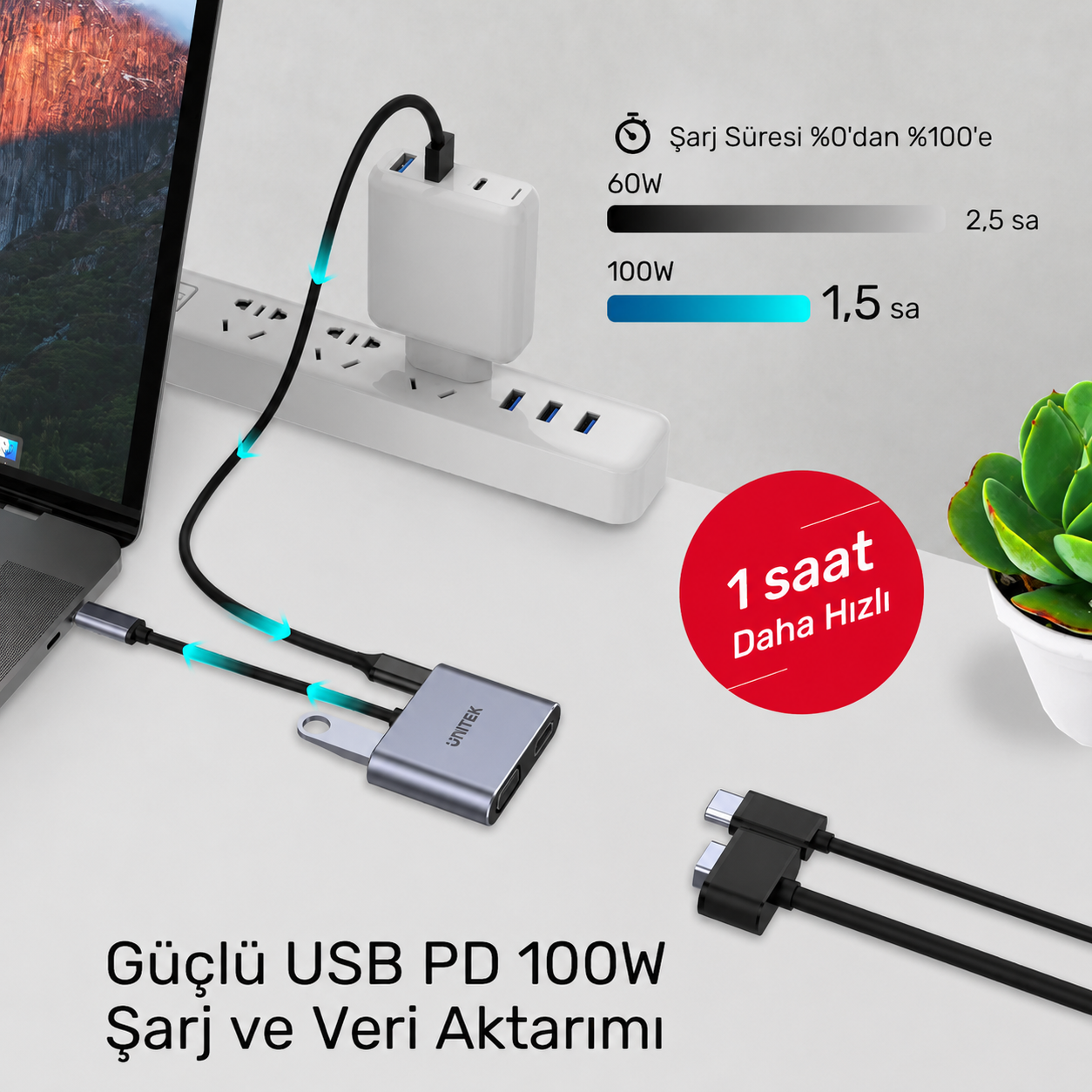 Unitek uHUB Q4 Lite 4-in-1 USB-C Hub