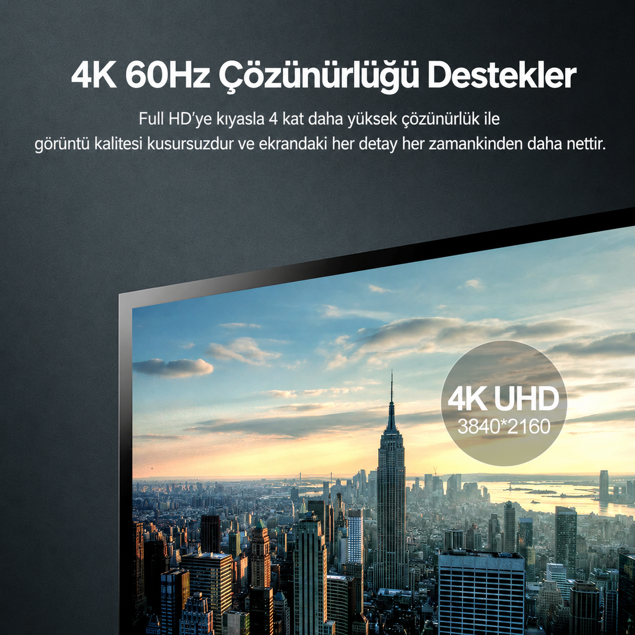 Unitek Displayport Kablo v1.2 4K 3Mt Y-C609BK