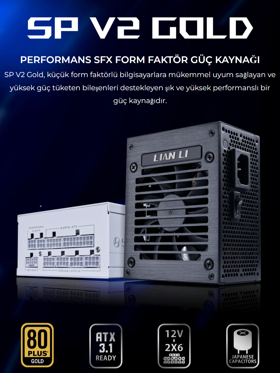 Lian Li SP750 V2 Beyaz 750W 80+ Gold ATX POWER SUPPLY (G9P.SP0750G.WO00.EU)