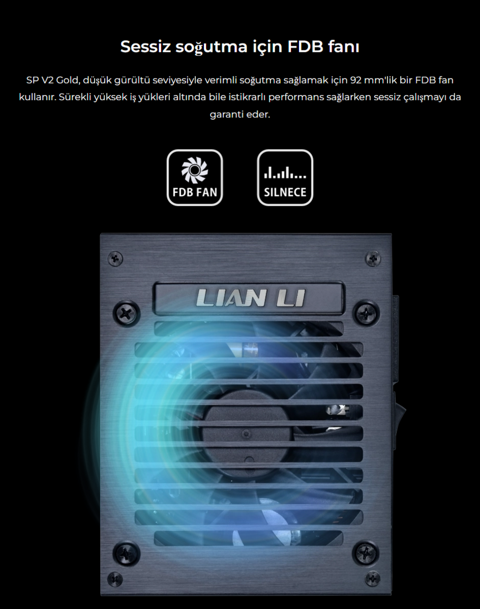Lian Li SP750 V2 Beyaz 750W 80+ Gold ATX POWER SUPPLY (G9P.SP0750G.WO00.EU)