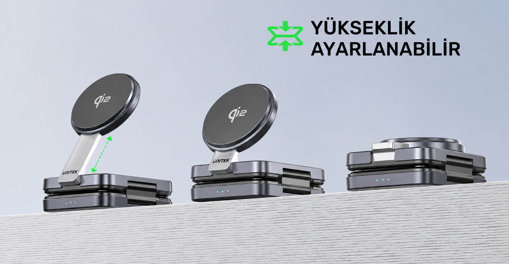 Unitek Qi2 Katlanabilir 3`ü 1 Arada Şarj İstasyonu