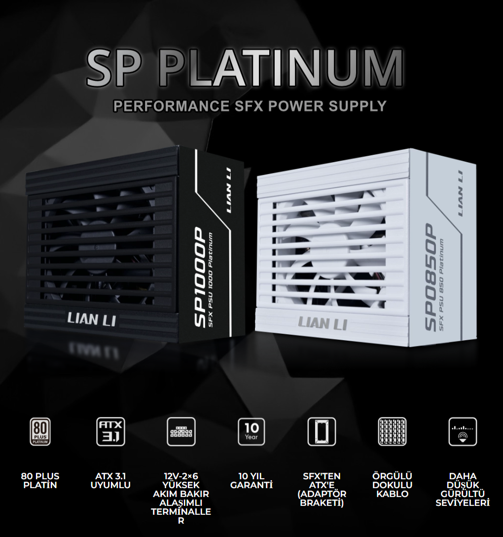 Lian Li SP1000P Siyah 1000W 80+ Platinium ATX POWER SUPPLY (G9P.SP1000P.B000.EU)