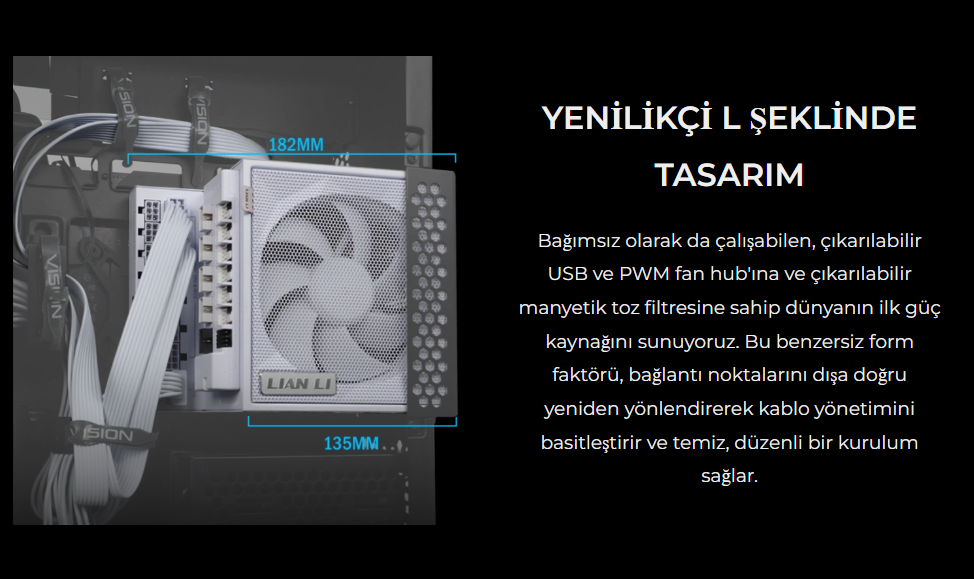 Lian Li Edge1200 Siyah 1200W 80+ Gold ATX Power Supply (G9P.EG1200G.BH00.EU)