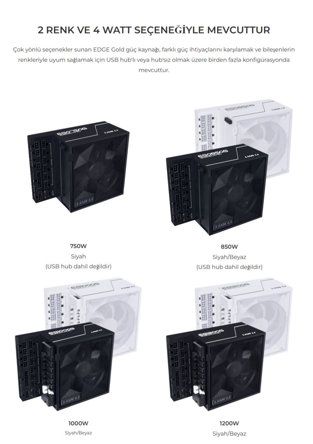 Lian Li Edge1200 Siyah 1200W 80+ Gold ATX Power Supply (G9P.EG1200G.BH00.EU)