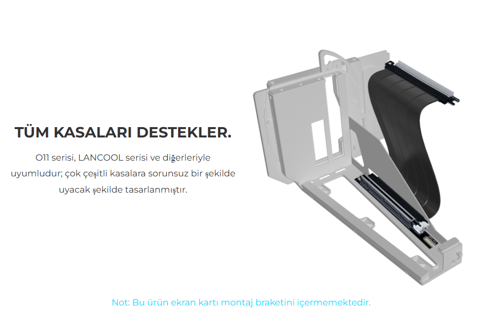 Lian Li PCIe 5.0 Riser Kablo Siyah 200mm