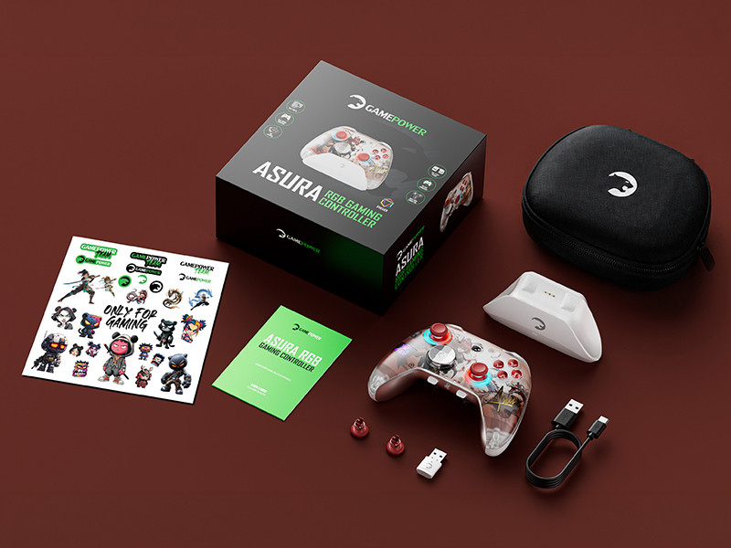 GamePower Asura Kablosuz Beyaz Gamepad (2.4G, Bluetooth, Kablolu) (PC Uyumlu & Taşıma Çantası Hediyeli) 