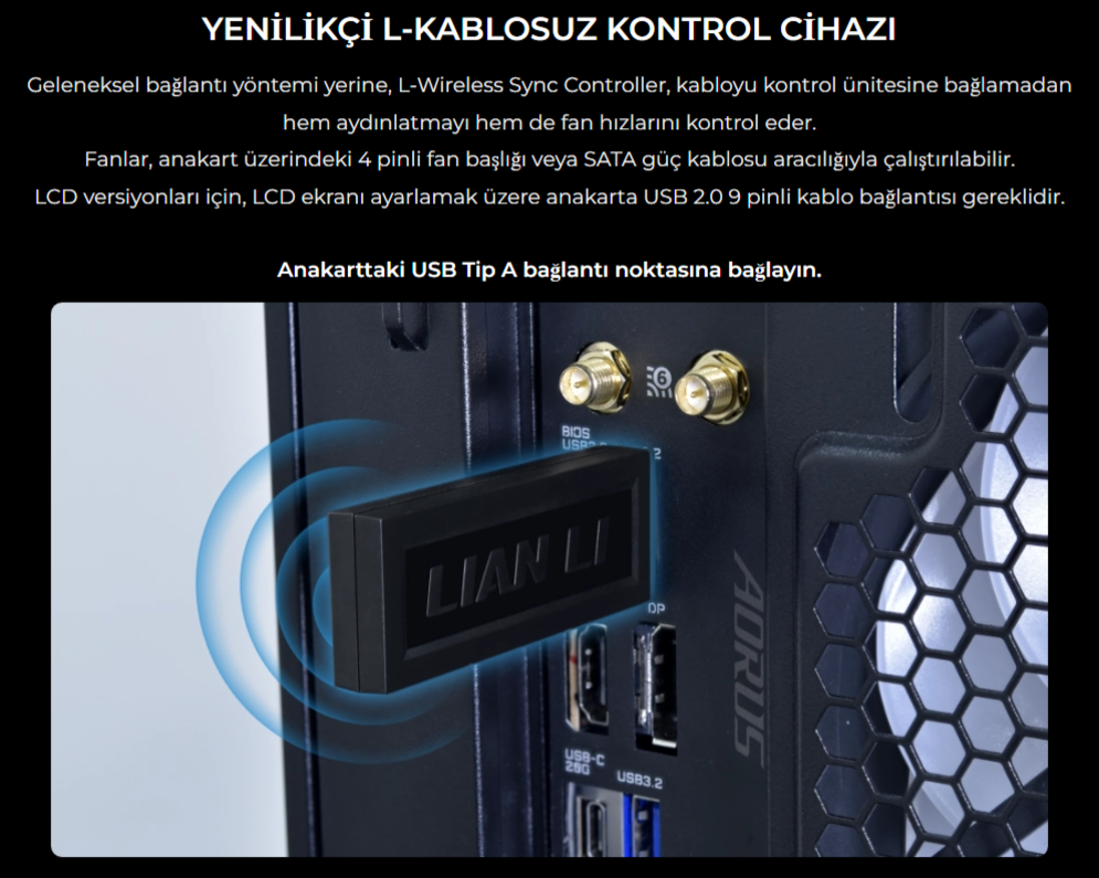 Lian Li UNI FAN TL WIRELESS 1x140m Siyah Kasa Fanı (G99.14TL1W1B.00)