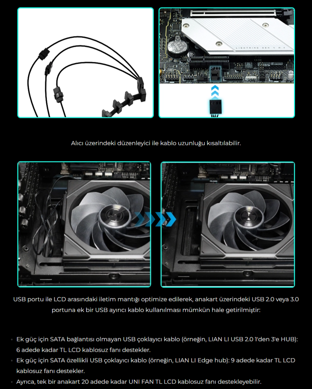 Lian Li UNI FAN TL WIRELESS 1x140m Siyah Kasa Fanı (G99.14TL1W1B.00)