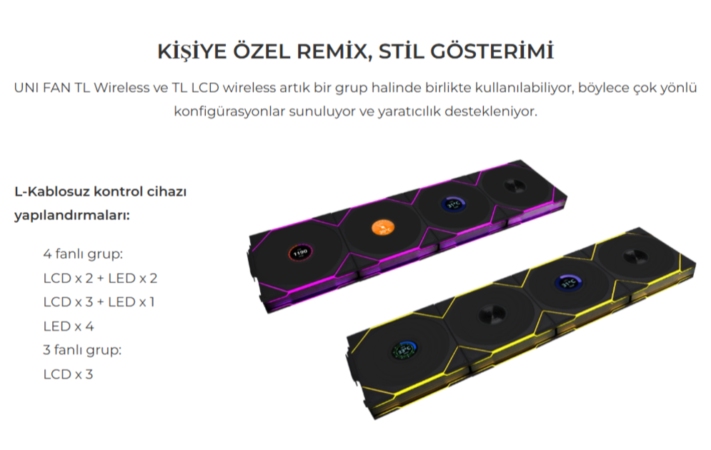 Lian Li UNI FAN TL WIRELESS 1x140m Siyah Kasa Fanı (G99.14TL1W1B.00)