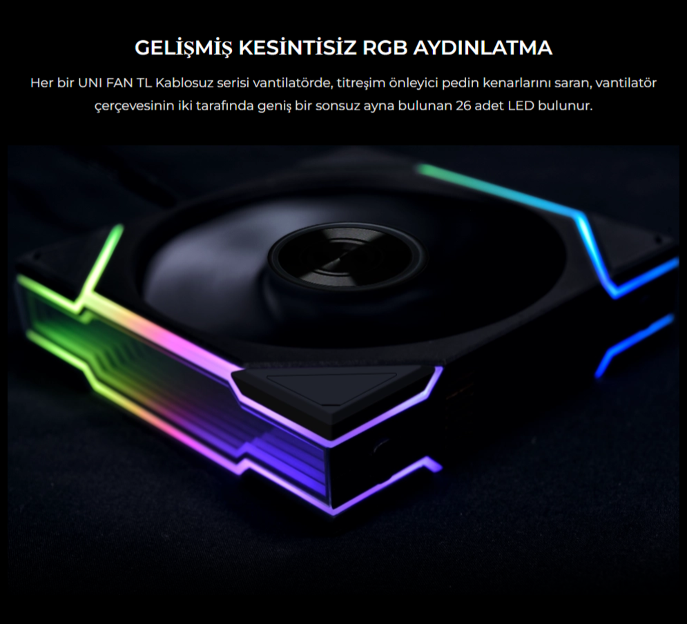 Lian Li UNI FAN TL WIRELESS 1x140m Siyah Kasa Fanı (G99.14TL1W1B.00)