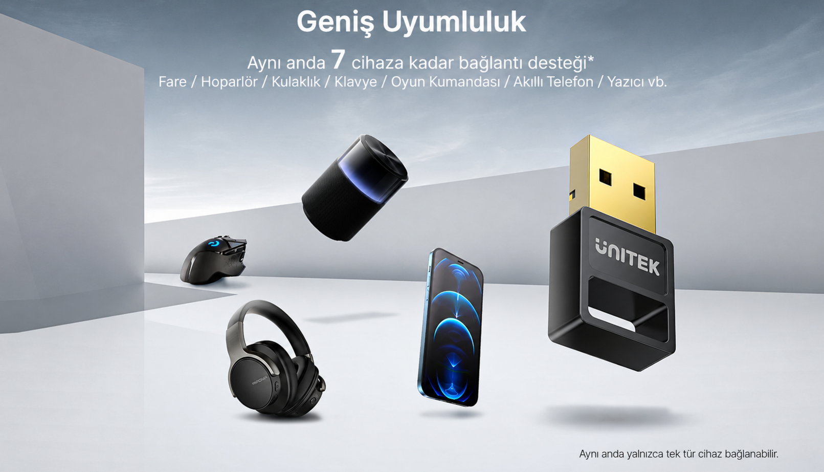 Unitek Usb Bluetooth v5.3 Kablosuz Adaptör B105B