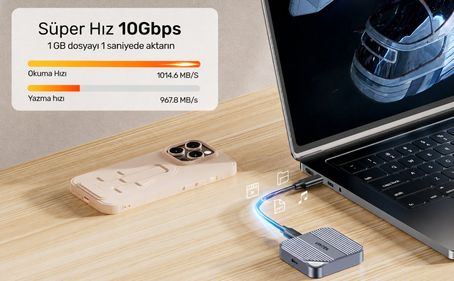Unitek Manyetik NVMe SSSD Kutusu M.2 2230