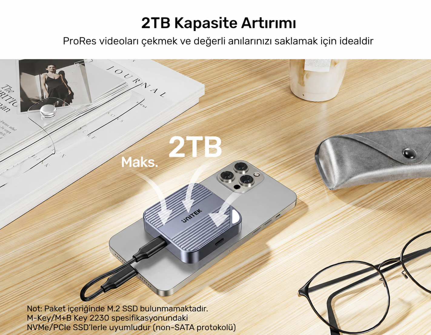 Unitek Manyetik NVMe SSSD Kutusu M.2 2230