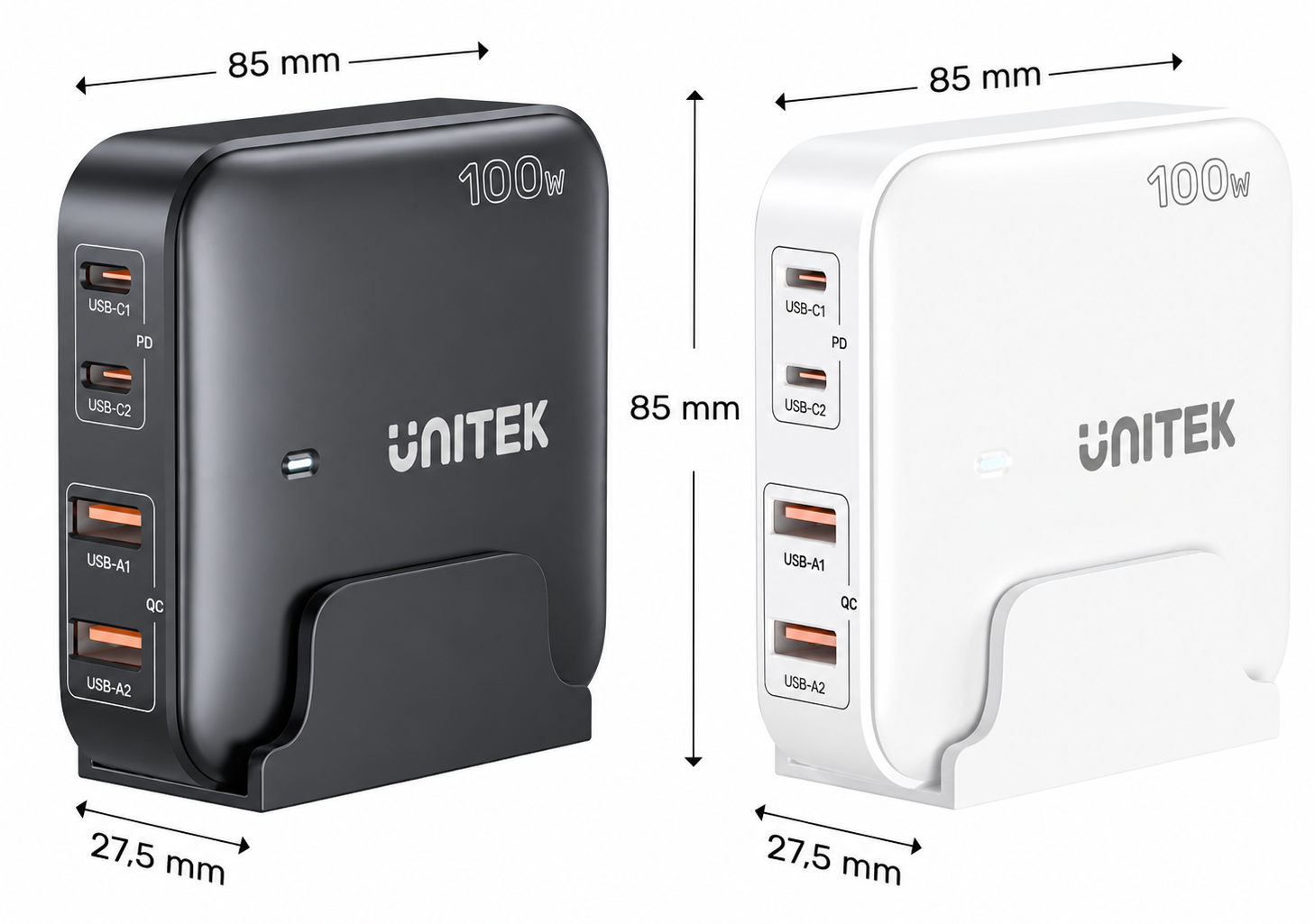Unitek 100W Masaüstü GAN Şarj İstasyonu Beyaz