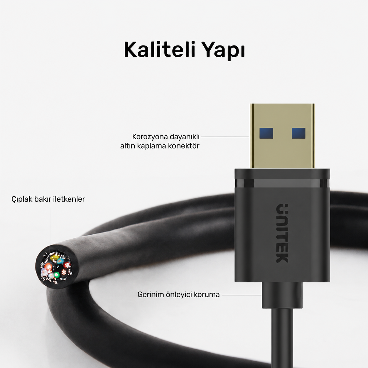 Unitek USB 3.0 Uzatma Kablosu 2Mt (M)USB 3.0 to (F)USB 3.0 Y-C459GBK