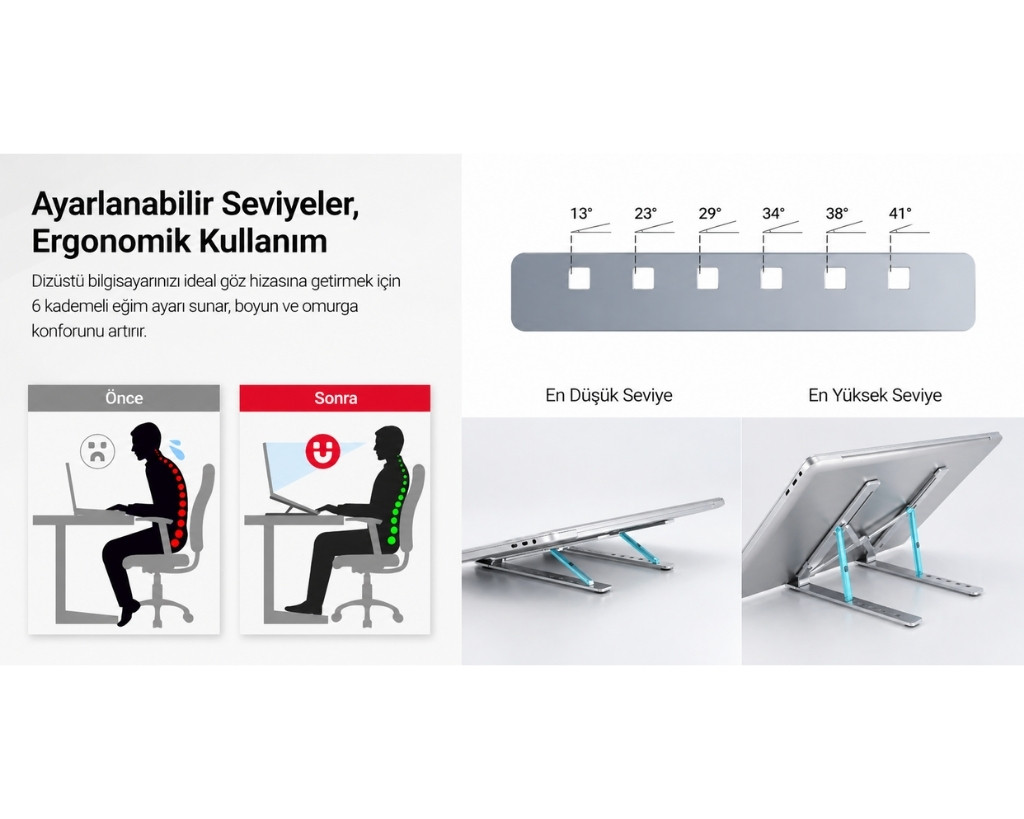 Unitek Mekanik Katlanabilir Dizüstü Bilgisayar Standı