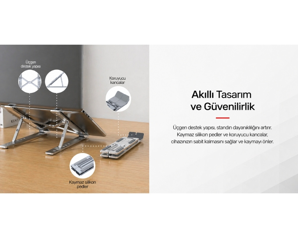 Unitek Mekanik Katlanabilir Dizüstü Bilgisayar Standı