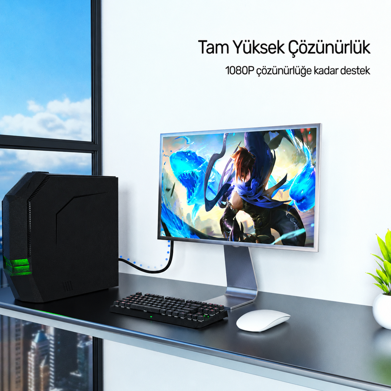 Unıtek VGA Kablo 10 Mt Bakır 15 Pin 3C+6 (Y-C506G)