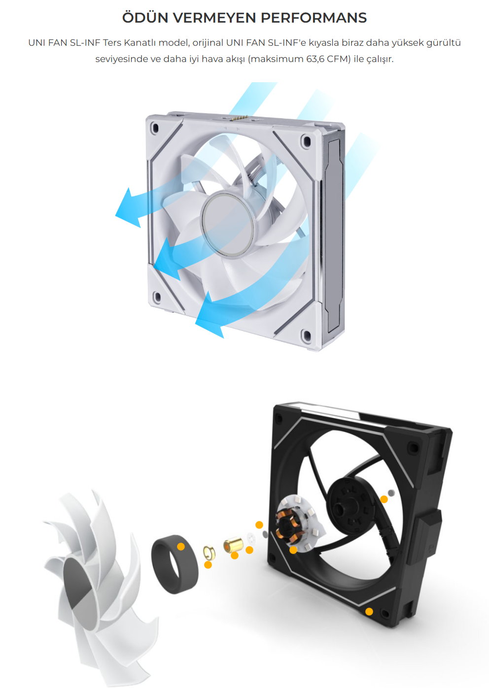 LIAN LI UNI FAN SL-INFINITY REVERSE 120mm RGB Siyah Kasa Fanı