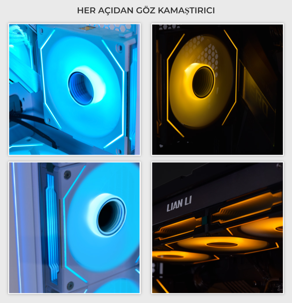 LIAN LI UNI FAN SL-INFINITY REVERSE 120mm RGB Siyah Kasa Fanı