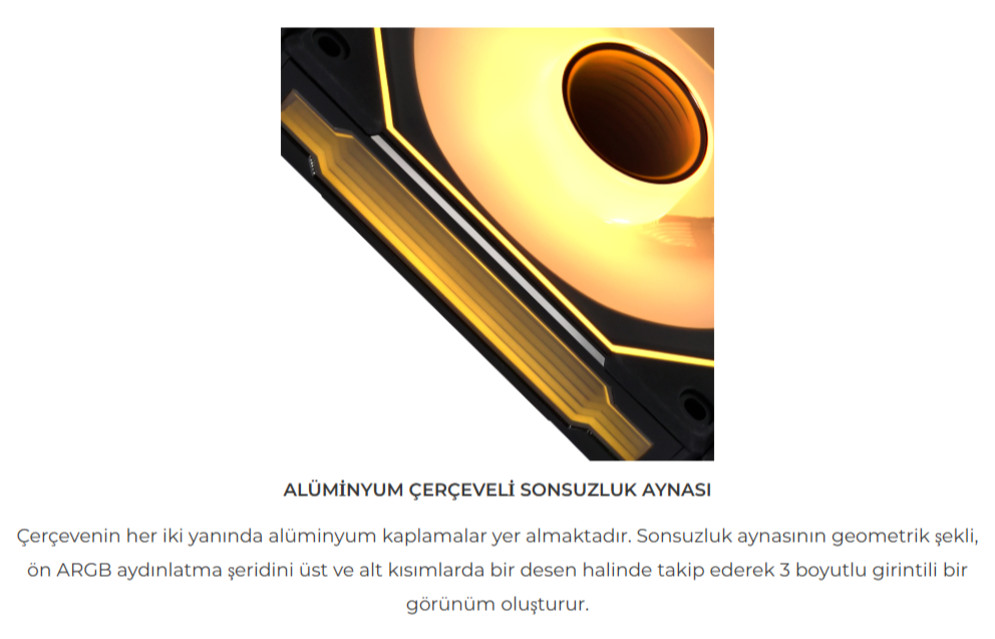LIAN LI UNI FAN SL-INFINITY REVERSE 120mm RGB Siyah Kasa Fanı